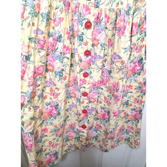 Vintage R.J. Stevens Floral Button-Front Sleeveless Midi Dress With Pockets Size - Picture 5 of 10